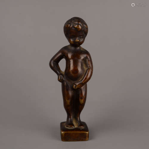 A Bronze Statue of Boy Peeing, 19 Century