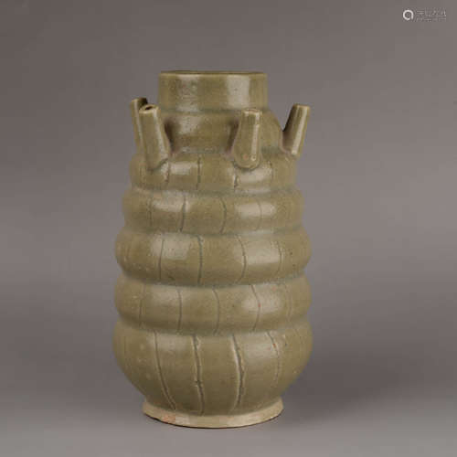 A Multi-Spouts Celadon Jar