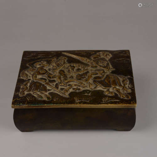 A Bronze Figure Cigar Box, 19 Century