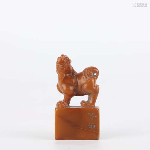 A Carved Tianhuang Stone Lion Seal