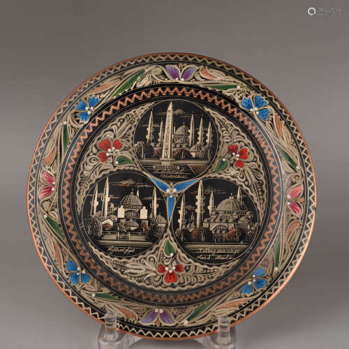 A Turkey Bronze Decoration Plate, 20 Century