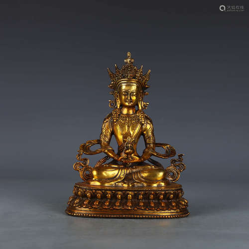 A Gilt Bronze Figure of Amitayus