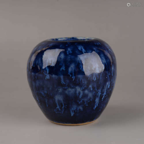 A Blue-Splashed Glaze Water Pot