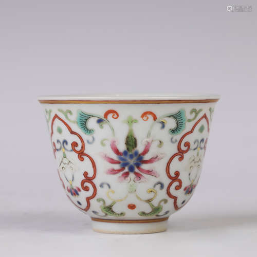 A Famille Rose Floral Cup