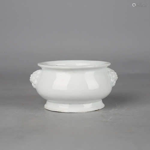 A White Glaze Beast-Eared Censer