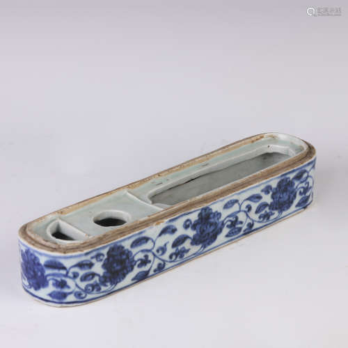 A Blue and White Lotus Stationery Box