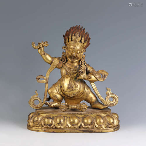 A Gilt Bronze Figure of Vajrapani