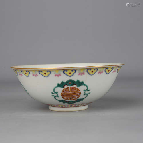 A Famille Rose Longevity Bowl