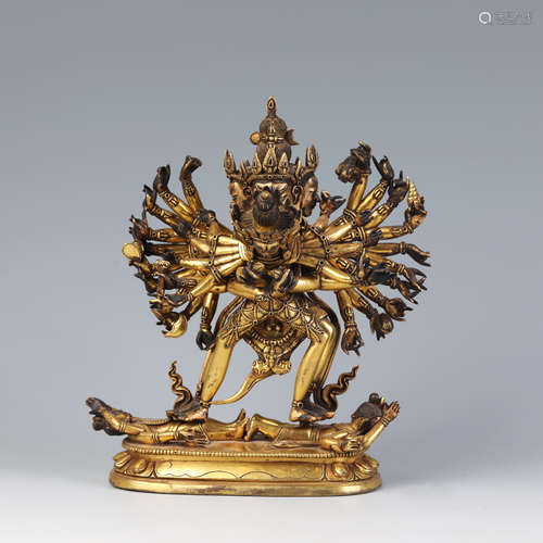 A Gilt Bronze Figure of Hevajra