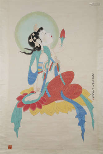 An Apsaras Painting by Zhang Daqian.