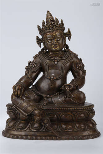 A Copper Yellow Wealthy Buddha Statue.
