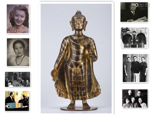 A Gilt Copper Sakyamuni Buddha Statue.