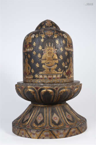 A Black Stone Buddha Mandala
