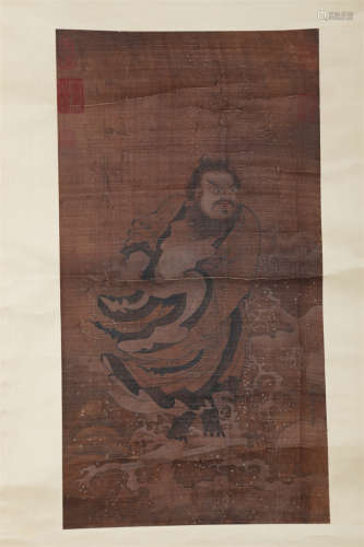 An Arhat Painting on Silk by Su Hanchen.