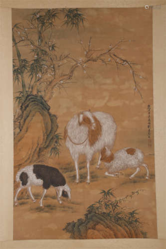 A Goats Painting by Liu Kuiling.