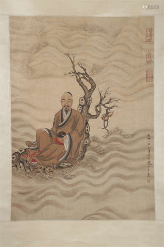 A Dignitary Painting on Paper by Zhao Ziang.