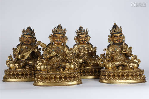 A Set of Four Heavenly King Statues.