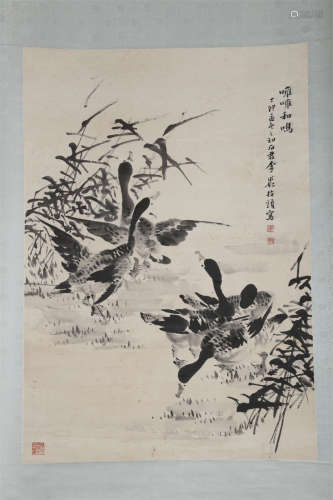 A Wild Ducks Painting by Li Shijun.