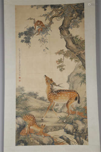 A Sika Deer Painting by Shen Quan.