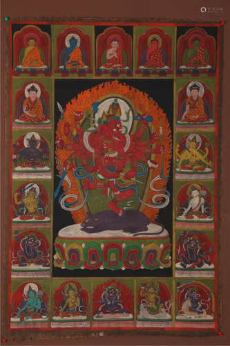 A Ganesha Buddha Thangka.