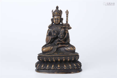 A Copper Padmasambhava Buddha Statue