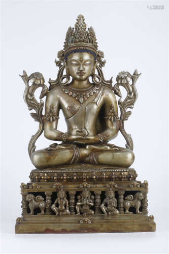 A Alloy Copper Boundless Buddha Statue.