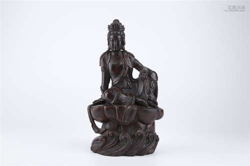 A Agarwood Bodhisattva Buddha Statue.