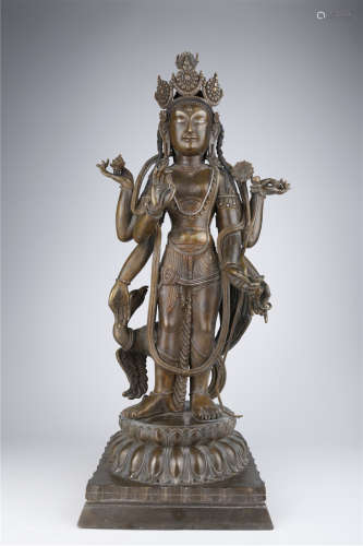 A Gilt Copper Bodhisattva Buddha Statue