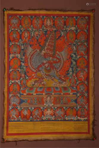 A Vajrakila Buddha Thangka.