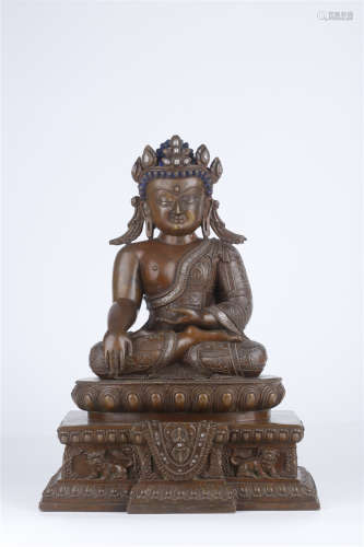 A Copper Sakyamuni Buddha Statue