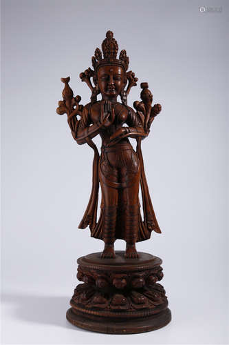 A Boxwood Bodhisattva Buddha Statue