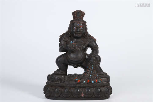 A Black Stone Black Jambhala Buddha Statue