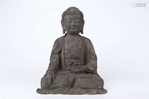 A Copper Sakyamuni Buddha Statue, Ming Dyn.