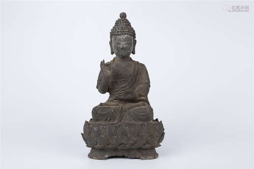 A Copper Sakyamuni Buddha Statue, Ming Dyn.