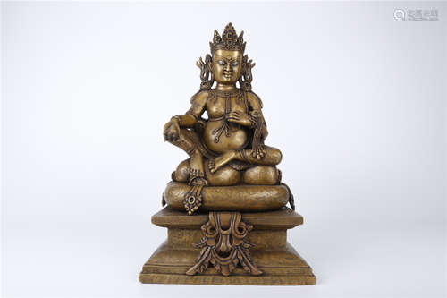 A Copper Yellow Wealthy Jambala Buddha Statue