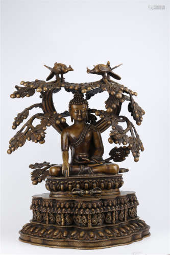 A Copper Sakyamuni Buddha Statue, Ming Dyn.