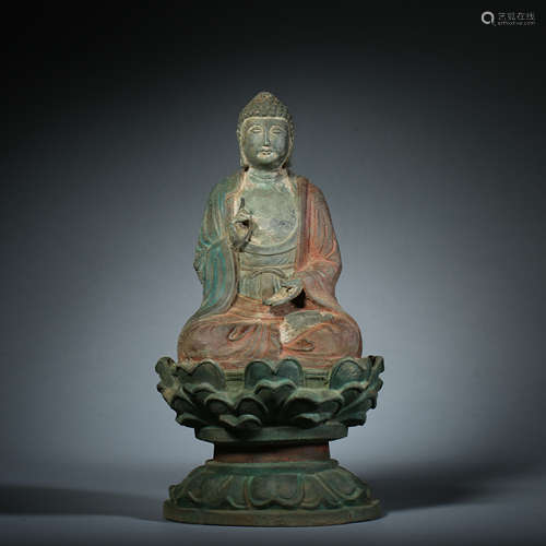 Liao Dynasty,Copper Painting Buddha Statue