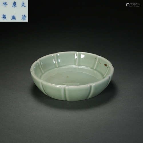 Qing Dynasty,Pink Green Glaze Kwai Petal Washing