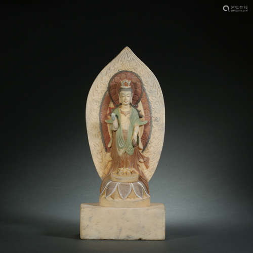 Beiqi, Stone Painting Buddha Statue