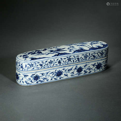 Ming Dynasty,Blue and White Four Treasures of the Study Box