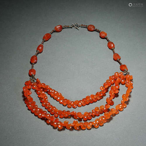 Qing Dynasty,Agate Necklace