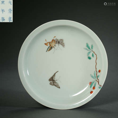 Qing Dynasty,Multicolored Over Branch Flower Butterfly Patte...