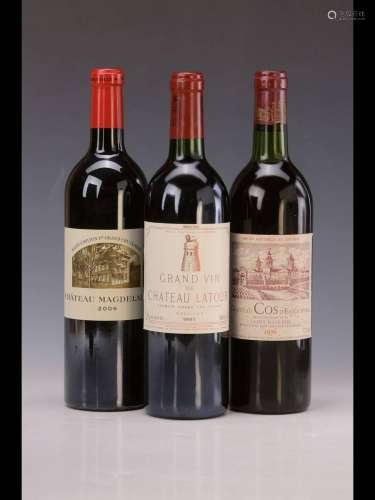 3 bottles of 1er Grand Cru: 1 bottle 2006 Chateau