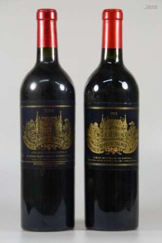 2 bottles 2004 and 2011 Chateau Palmer, Margaux