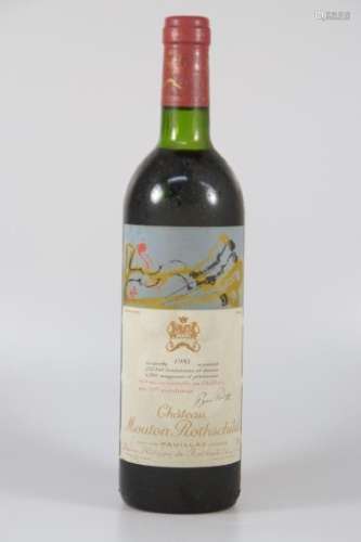 1 bottle of Chateau Mouton Rothschild, 1981, Baron