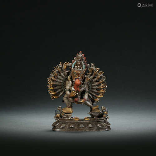 Qing Dynasty,Bronze Gilt Yamantaka Statue