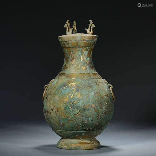 Han Dynasty, Bronze Gilt Bottle