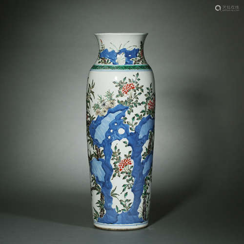 Qing Dynasty,Multicolored Cylinder Bottle