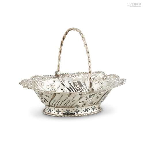 AN EARLY GEORGE III SMALL SILVER SHAPED OVAL BASKET FROM AN ...