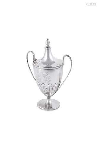 A GEORGE III SILVER TWIN HANDLED SUGAR VASE BY JOHN WAKELIN ...